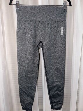 Gymshark Kids Gray High-Waist Heathered Leggings